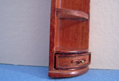 1/2" scale miniature walnut Bespaq Emporium Corner Shelf