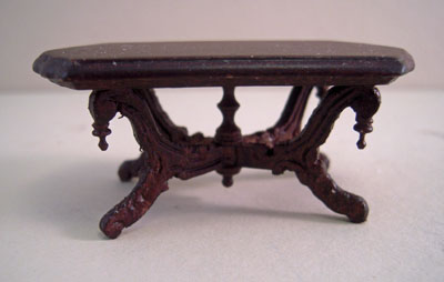 1/2" scale miniature Bespaq Vintage Mahogany Victorian coffee table