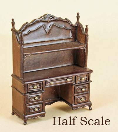 1/2" scale miniature Bespaq walnut Liliana youth desk 1/2" scale miniature Bespaq walnut Liliana youth desk