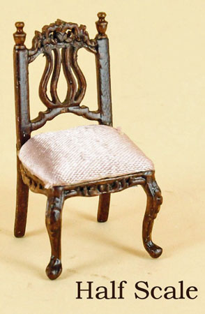 1/2" scale miniature Bespaq walnut Liliana desk chair 1/2" scale miniature Bespaq walnut Liliana desk chair