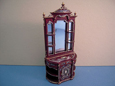 1/2" scale miniature Bespaq hand painted mahogany collector's case 1/2" scale miniature Bespaq hand painted mahogany collector's case