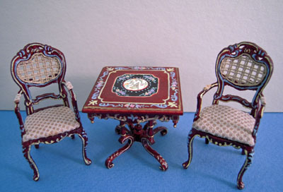Bespaq 1/2" scale hand painted mahogany portia game table Bespaq 1/2" scale hand painted mahogany portia game table