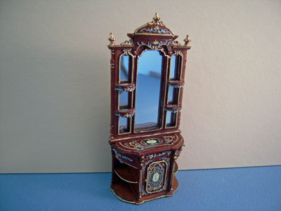 Bespaq 1/2" scale hand painted walnut collectors cabinet Bespaq 1/2" scale hand painted walnut collectors cabinet