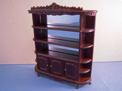 Bespaq 1/2" scale miniature old walnut display shelf