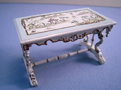 Dollhouse Miniature Bespaq Dauphine Library Table Handpainted for 1:12 Scale