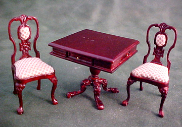 1/2" scale miniature Bespaq Carrington Gaming Table, Mahogany