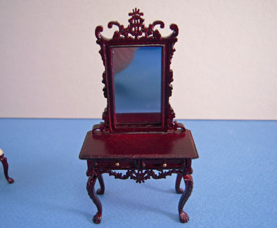 Bespaq 1/2" scale miniature Fantasy Lyre Vanity and Stool Set