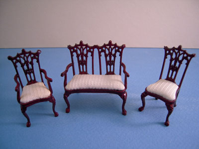 Bespaq 1/2" scale miniature Washington mahogany parlor set