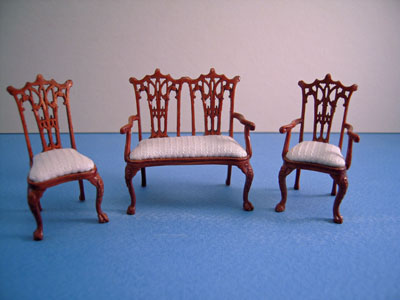 Bespaq 1/2" scale miniature walnut Washington Parlor Set