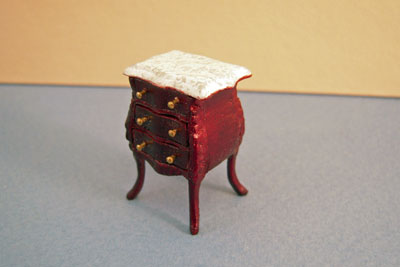 Bespaq 1/2" scale miniature Benoit Small Mahogany Bombe Commode