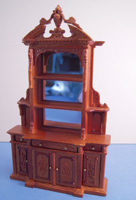 Bespaq 1/2" scale miniature center piece walnut display case