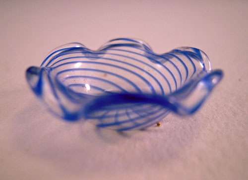 ESTATE SALE Glasscraft Blue Swirl Compote 1:12 scale ESTATE SALE Glasscraft Blue Swirl Compote 1:12 scale