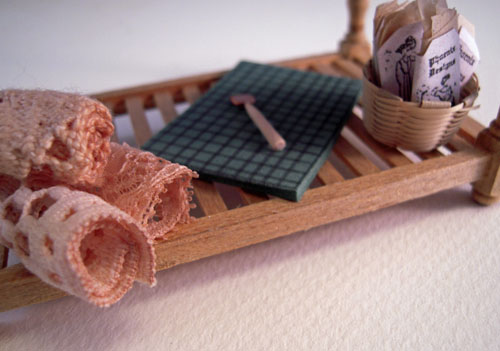 ESTATE SALE Rustic Sewing Table 1:12 scale ESTATE SALE Rustic Sewing Table 1:12 scale
