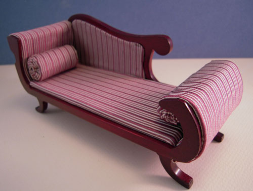 Estate Sale Heidi Ott Mahogany Chaise 1:12 Scale Estate Sale Heidi Ott Mahogany Chaise 1:12 Scale
