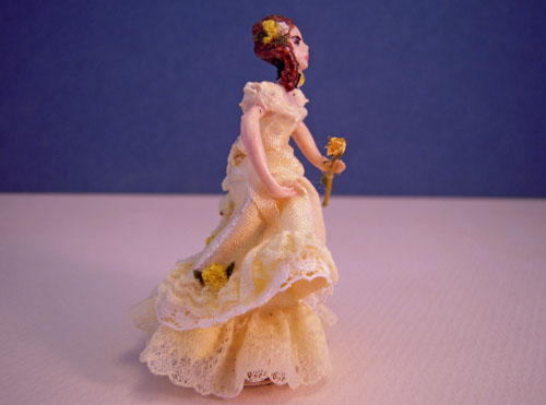 Alice With A Yellow Rose Miniature Doll 1:24 Scale Alice With A Yellow Rose Miniature Doll 1:24 Scale