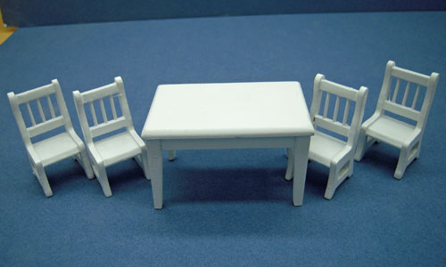 Townsquare White Dining Table Set 1:24 scale Townsquare White Dining Table Set 1:24 scale
