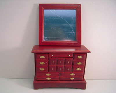 1" scale Townsquare mahogany four piece bedroom dresser 1" scale Townsquare mahogany four piece bedroom dresser