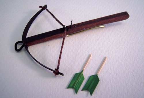 Terry Harville Hand Crafted Miniature Medieval Cross Bow 1:12 Scale Terry Harville Hand Crafted Miniature Medieval Cross Bow 1:12 Scale