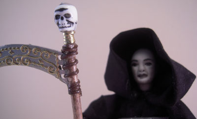 1" scale Jan Smith Grim Reaper porcelain doll