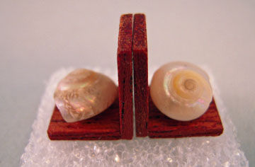 Wendy's Miniatures Handcrafted Umbonium Shell Bookends 1:12 scale