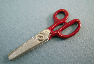Miniature Red Handled Scissors 1:12 scale