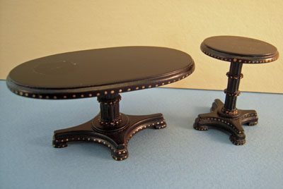 Bespaq Black Deco Table Set 1:12 scale