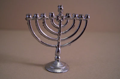 Island Crafts Chanukah Silvertone Menorah 1:24 scale