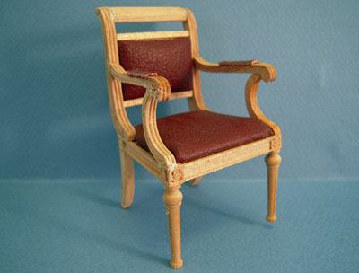 Bespaq Unfinished Regency Desk Chair 1:12 scale