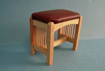 Bespaq Unfinished Mission Style Bed Stool 1:12 scale