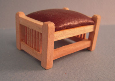 Bespaq Unfinished Mission Style Foot Stool 1:12 scale