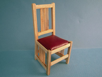 Bespaq Unfinished Mission Style Desk Chair 1:12 scale