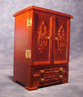 Bespaq Walnut Gallery Brandy Cabinet 1:12 scale