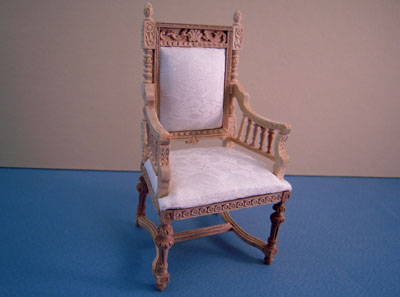 Bespaq Miniature Unfinished Revival Chair 1:12 scale