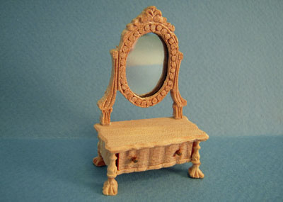 Unfinished Bespaq Dressing Case with Mirror 1:12 scale