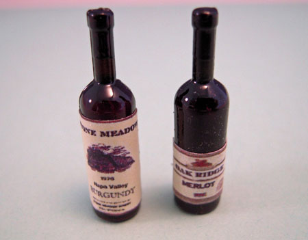 Miniature Red Wine Set 1:12 scale