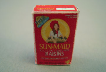 Miniature Box Of Raisins 1:12 scale