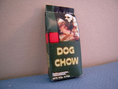 Miniature Bag Of Dog Chow 1:12 scale