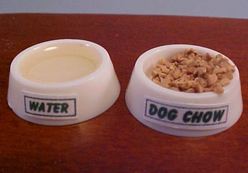 Hudson River Miniature Filled Dog Dishes 1:12 scale