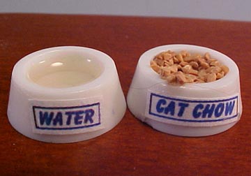 Hudson River Miniature Filled Cat Dishes 1:12 scale