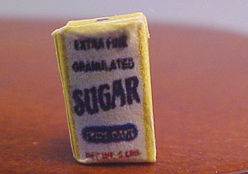 Miniature Five Pound Bag Of Sugar 1:24 scale