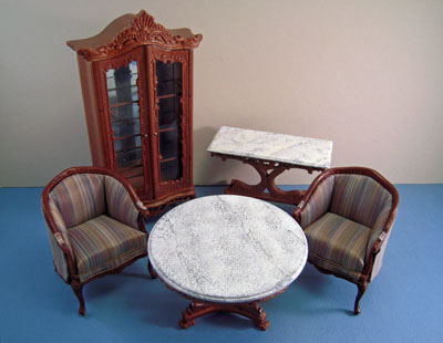 Bespaq Five Piece Walnut Du Ville Parlor Set 1:12 scale