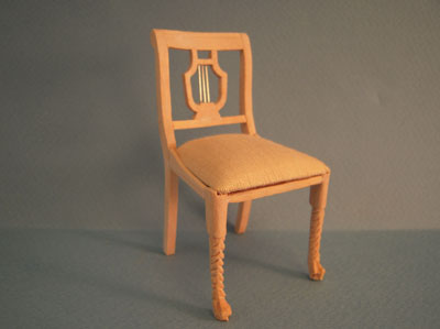 Bespaq Unfinished Lyre Back Side Chair 1:12 scale