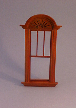 Majestic Mansions Miniature Walnut Newport Decorated Single Window 1:12 scale