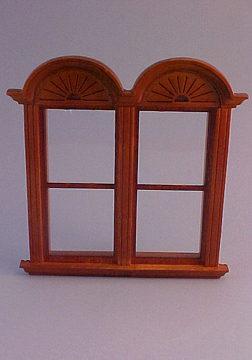 Majestic Mansions Walnut Newport Plain Double Window 1:24 scale