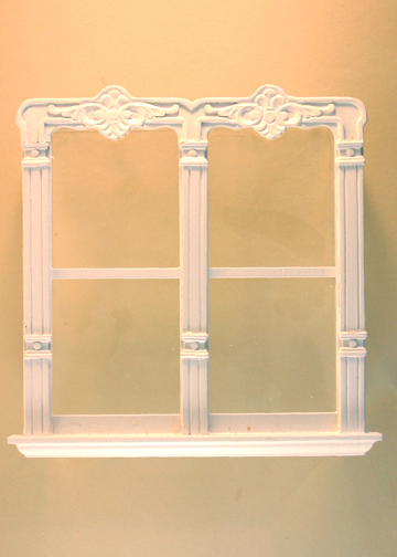 Majestic Mansions Miniature Mc Allister Carved Double Window 1:12 scale