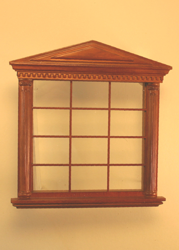 Majestic Mansions Miniature Walnut Spenser Carved Double Window 1:12 scale