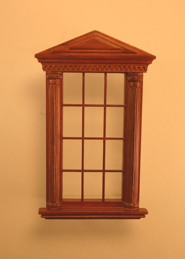 Majestic Mansions Miniature Walnut Spenser Carved Single Window 1:12 scale