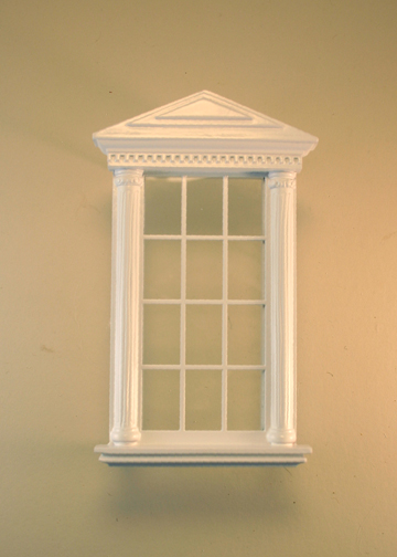 Majestic Mansions Miniature White Spenser Carved Single Window 1:12 scale