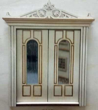 Laser Dollhouse Designs 1/2" Scale Miniature Classic Arched Lite Six Panel Double Door