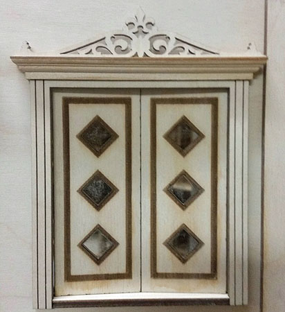 Laser Dollhouse Designs 1/2" Scale Miniature Three Diamond Custom Panel Double Door